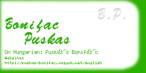 bonifac puskas business card